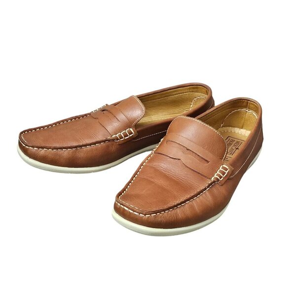 Mercanti Fiorentini Relax Men's Leather Slip On Penny Loafer Brown Driving Shoe - Picture 4 of 11